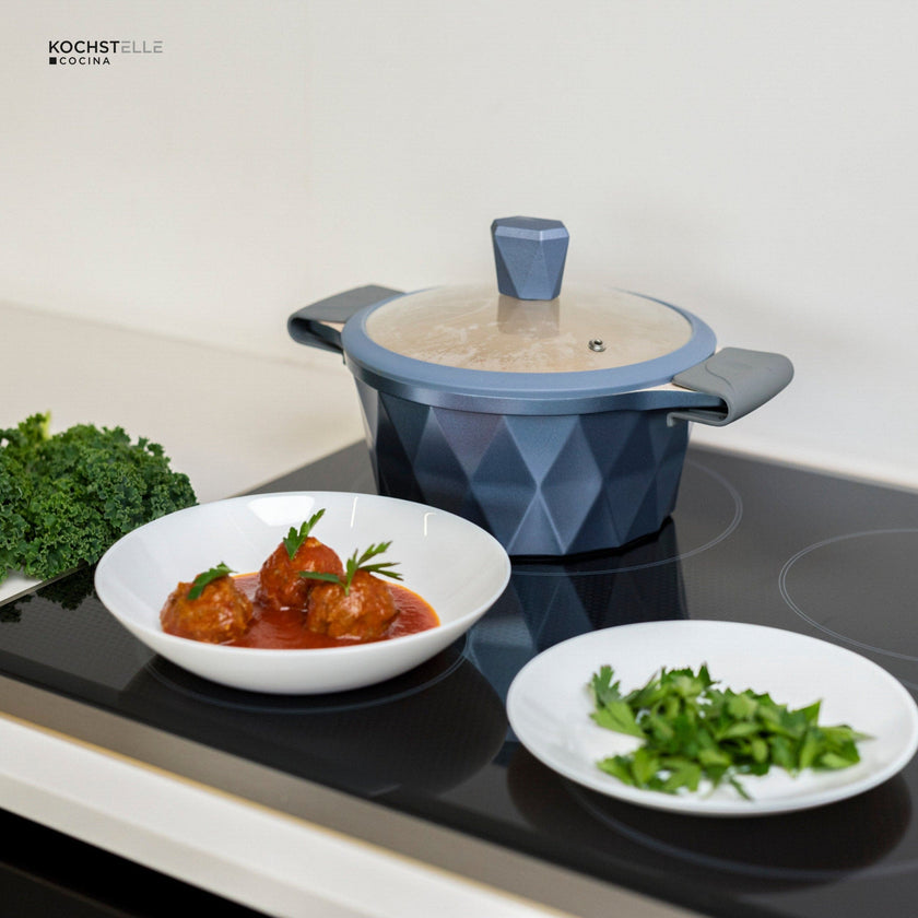 KOCHSTELLE Batería de Cocina Serenity Color Azul Antiadherente de 13 piezas