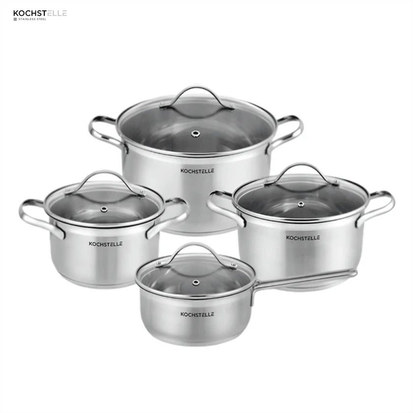 KOCHSTELLE Batería de Cocina de Acero Inoxidable Material de 18/10 de 8 piezas