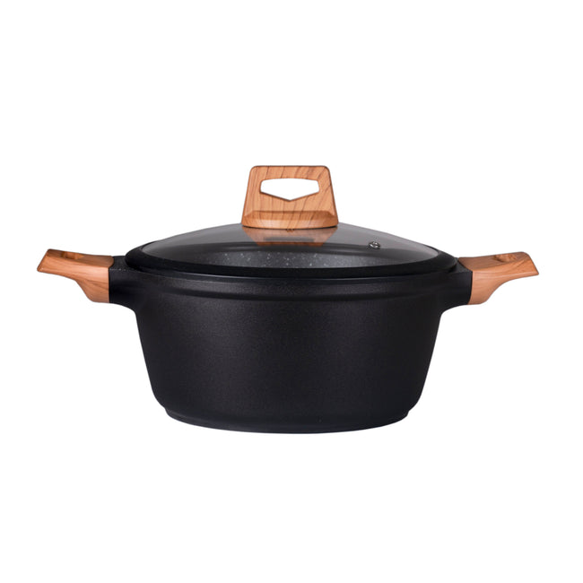 Cacerola Wood con mármol antiadherente, 24 cm
