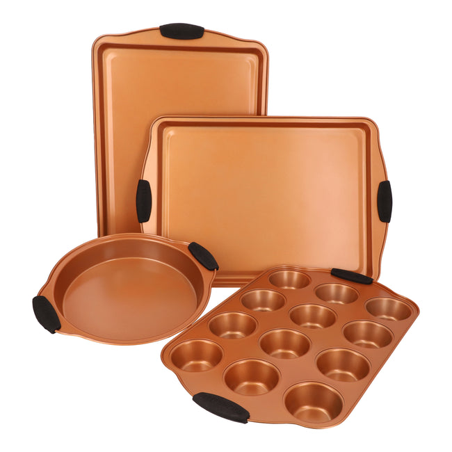 Bandejas para hornear Antiadherente color Bronce 4 pzas.