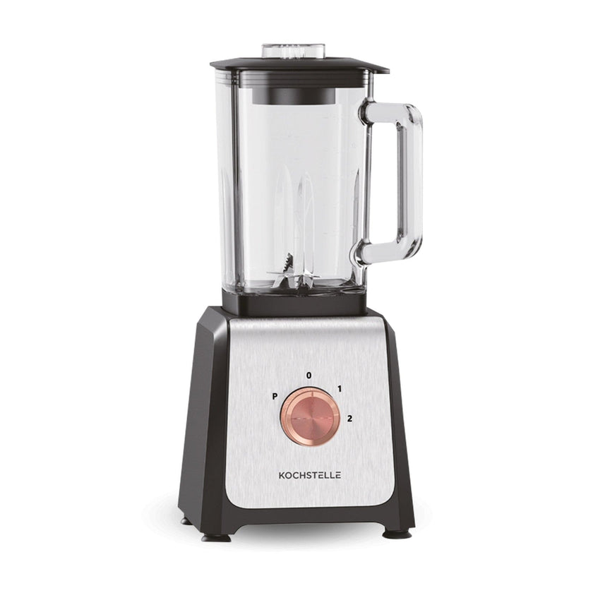 KOCHSTELLE Licuadora Negra con Perilla, Vaso de Vidrio de 1.6 L, 120 V