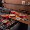 KOCHSTELLE Batería de Cocina Luxury Color Rojo Antiadherente de 13 piezas
