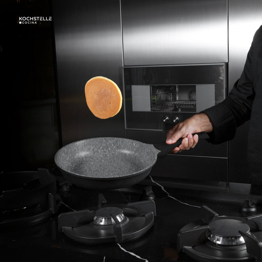 KOCHSTELLE Set de Sartenes de Granito Color Negro Antiadherente de 3 piezas