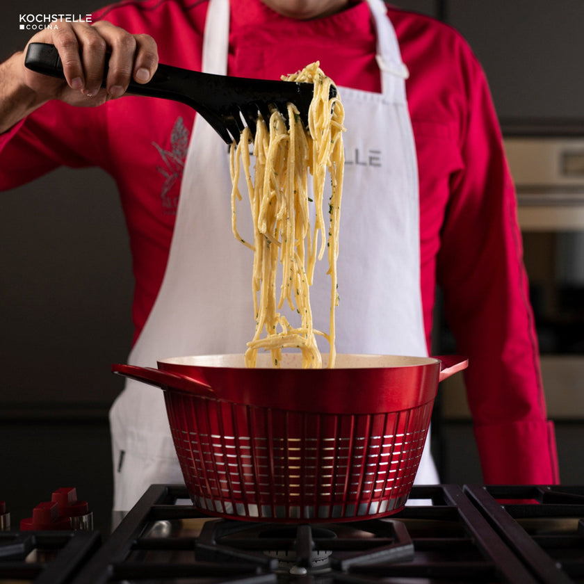 KOCHSTELLE Batería de Cocina Luxury Color Rojo Antiadherente de 13 piezas