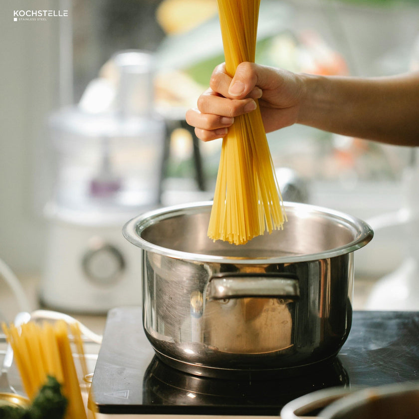 KOCHSTELLE Batería de Cocina de Acero Inoxidable Material de 18/10 de 8 piezas