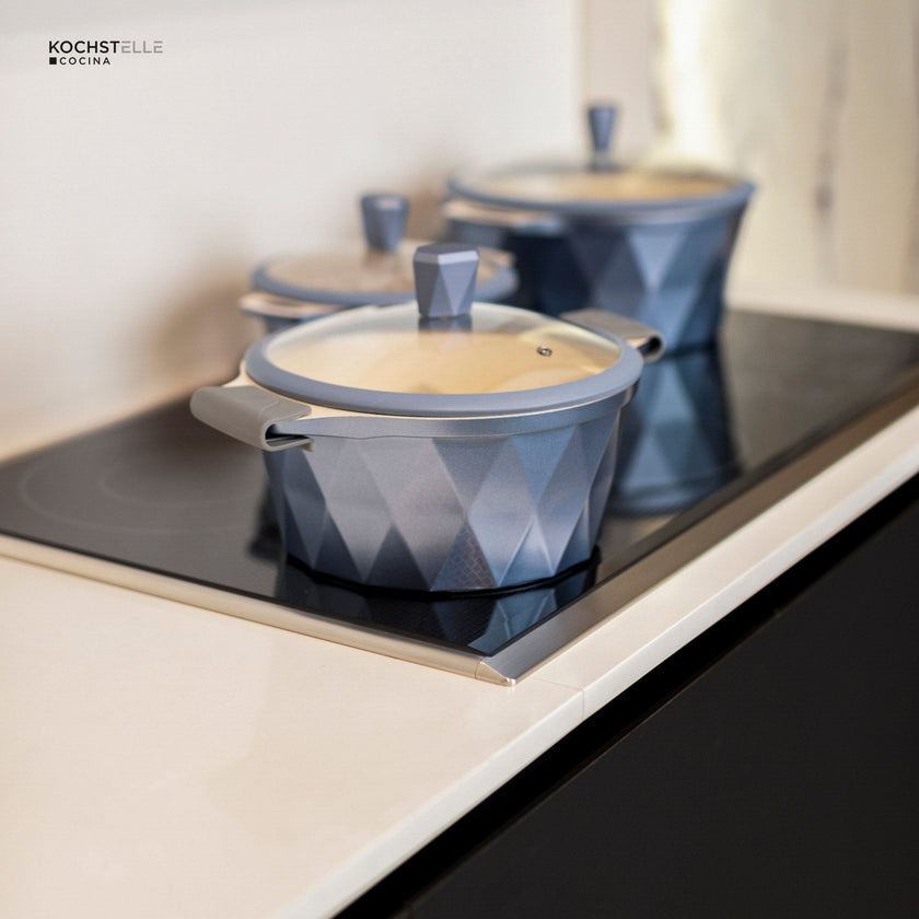 KOCHSTELLE Batería de Cocina Serenity Color Azul Antiadherente de 13 piezas
