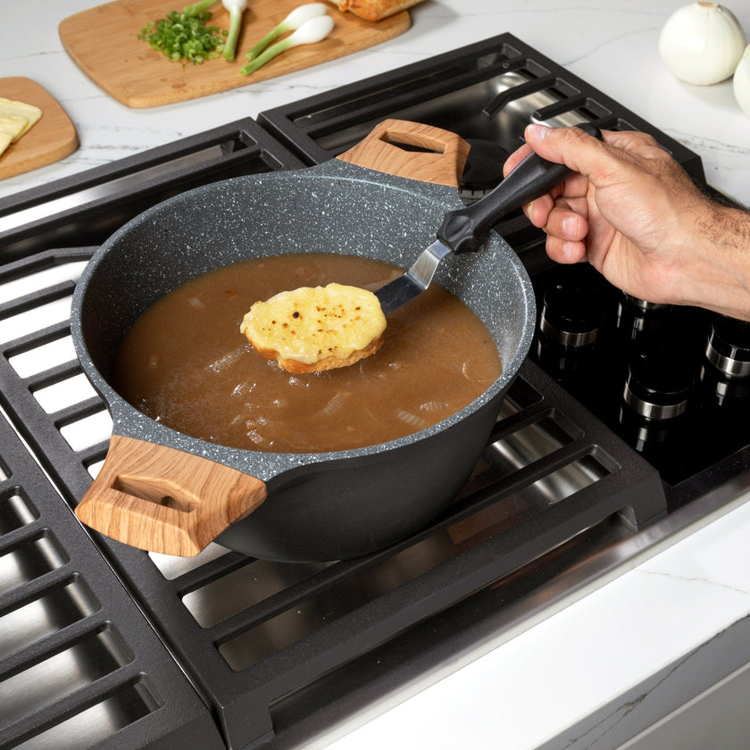 KOCHSTELLE Batería de Cocina Wood Color Negro Antiadherente de 10 piezas