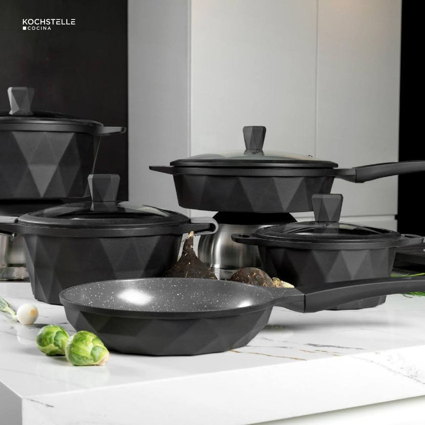 KOCHSTELLE Batería de Cocina Serenity Color Negro Antiadherente de 13 piezas