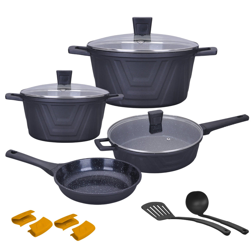 KOCHSTELLE Batería de Cocina Modern Color Negro Antiadherente de 13 piezas