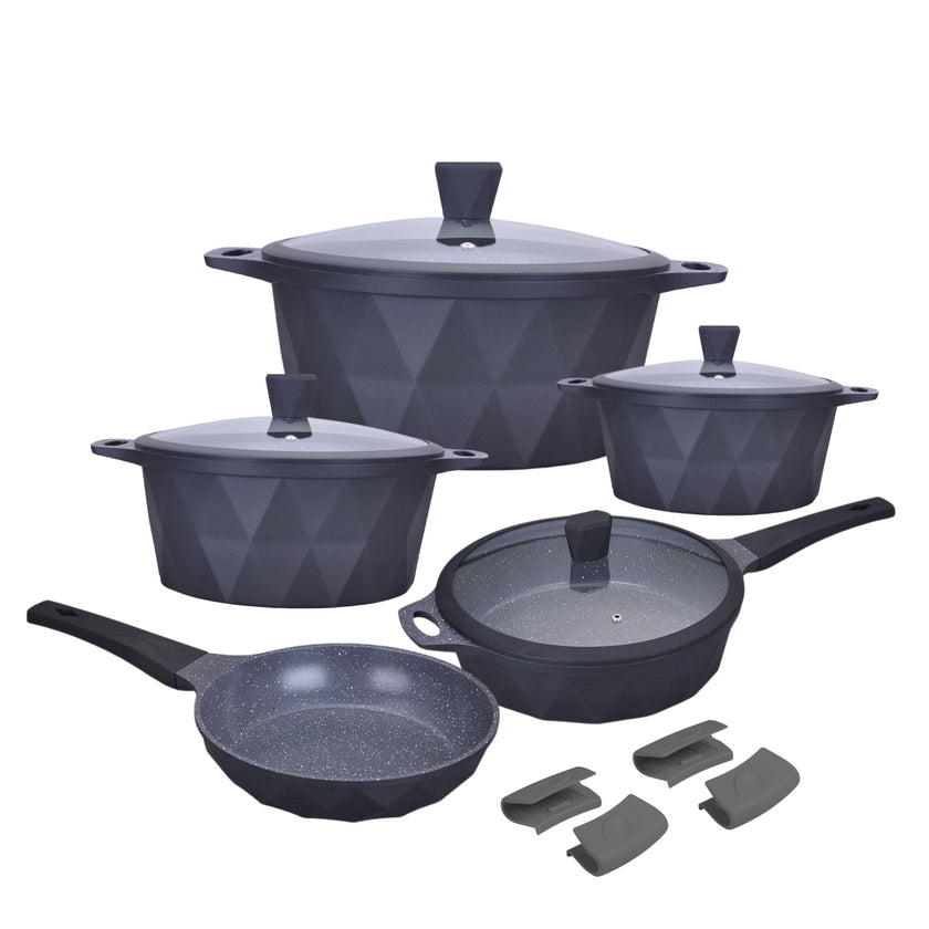 KOCHSTELLE Batería de Cocina Serenity Color Negro Antiadherente de 13 piezas