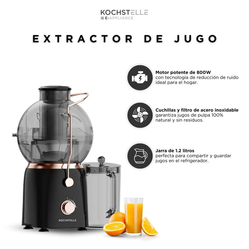 KOCHSTELLE Extractor de Jugo Eléctrico Frutas y Verduras 800 W