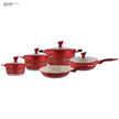 KOCHSTELLE Batería de Cocina Luxury Color Rojo Antiadherente de 13 piezas