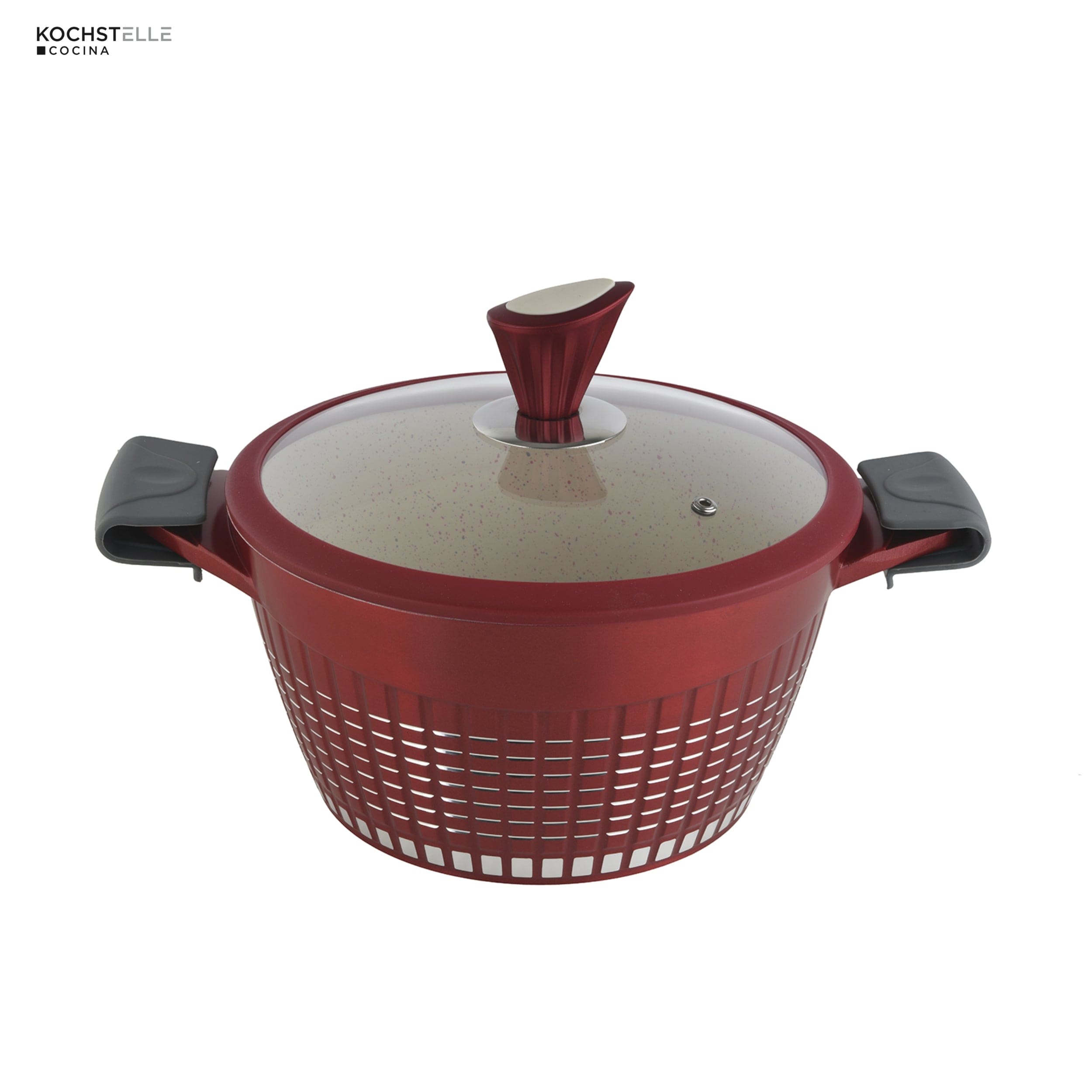KOCHSTELLE Batería de Cocina Luxury Color Rojo Antiadherente de 13 piezas