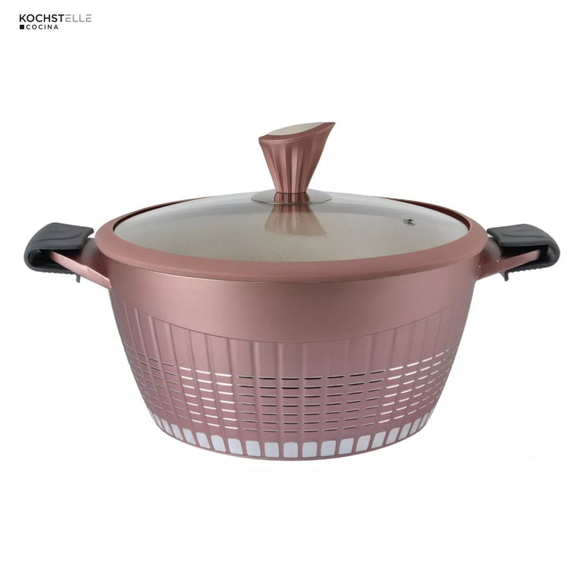 KOCHSTELLE Batería de Cocina Luxury Color Rosa Antiadherente de 13 piezas