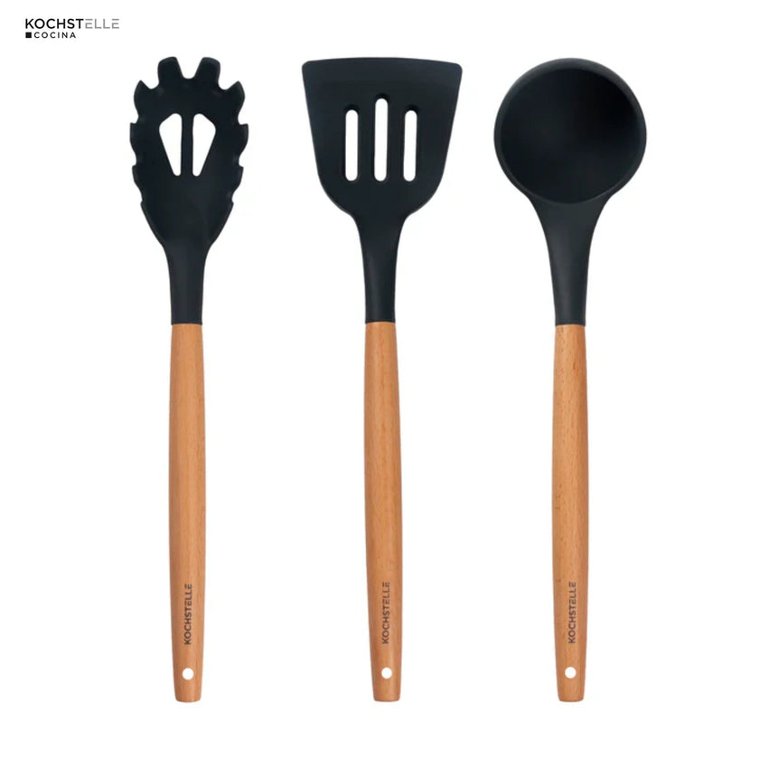 KOCHSTELLE Batería de Cocina Wood Color Negro Antiadherente de 10 piezas