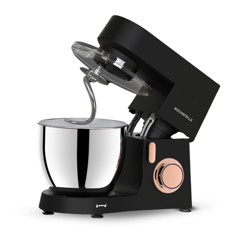 KOCHSTELLE Batidora de pedestal con cuerpo de metal Negra, 800 W  con 6 velocidades ajustables más pulso.