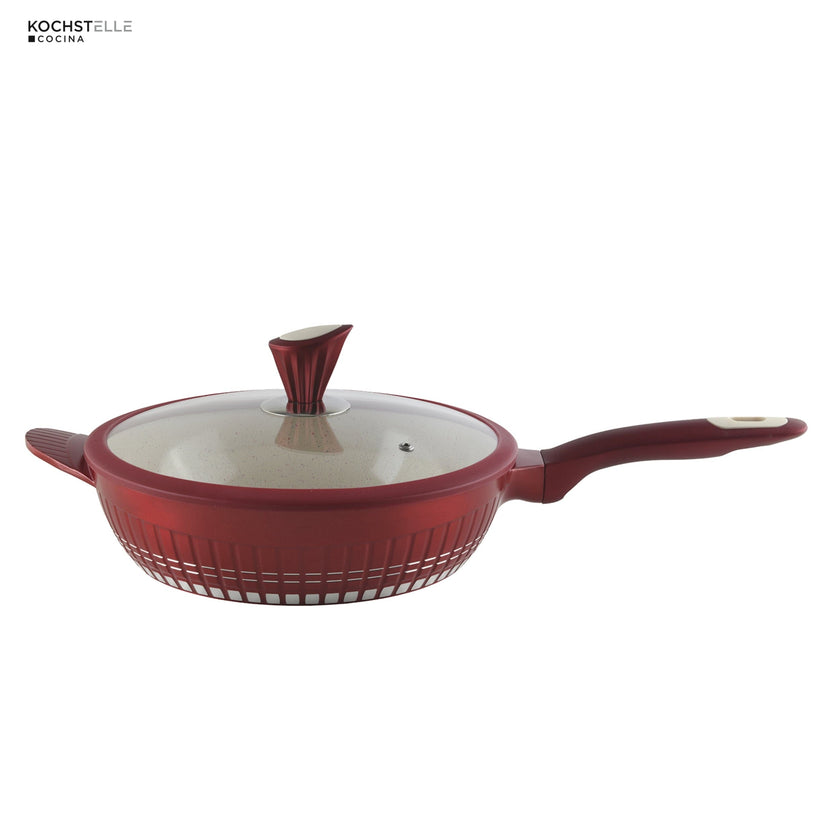 KOCHSTELLE Batería de Cocina Luxury Color Rojo Antiadherente de 13 piezas