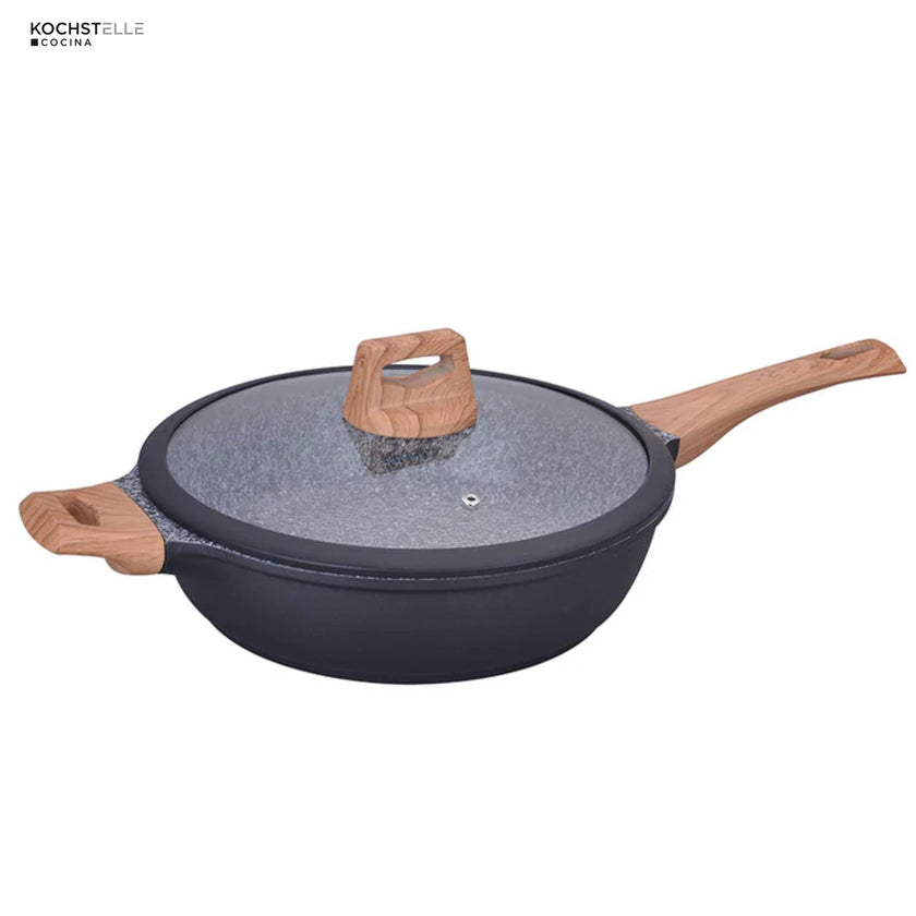 KOCHSTELLE Batería de Cocina Wood Color Negro Antiadherente de 10 piezas