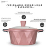 KOCHSTELLE Batería de Cocina Serenity Color Rosa Antiadherente de 13 piezas