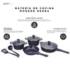 KOCHSTELLE Batería de Cocina Modern Color Negro Antiadherente de 13 piezas