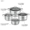 KOCHSTELLE Batería de Cocina de Acero Inoxidable Material de 18/10 de 8 piezas