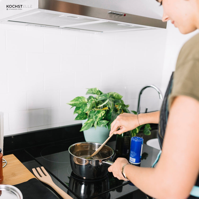 KOCHSTELLE Batería de Cocina de Acero Inoxidable Material de 18/10 de 8 piezas