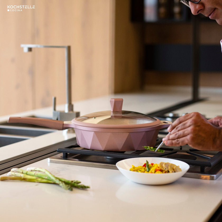 KOCHSTELLE Batería de Cocina Serenity Color Rosa Antiadherente de 13 piezas