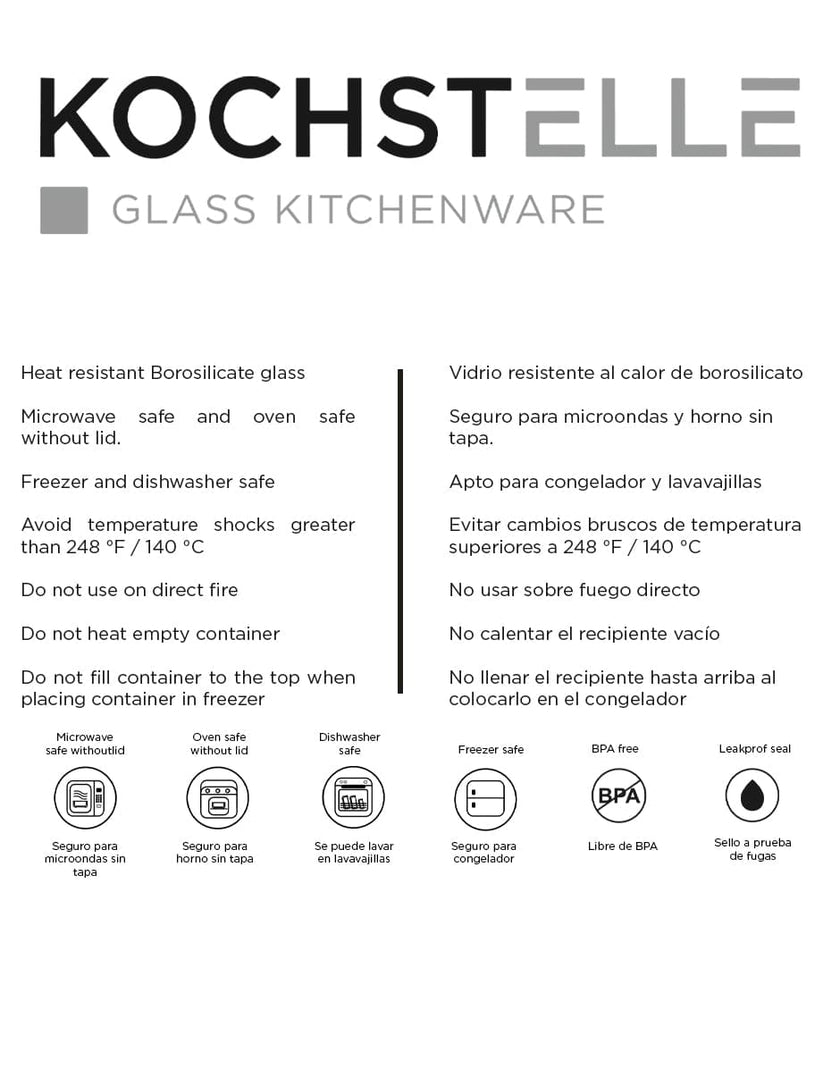 Set de 4 Contenedores Redondos De Vidrio