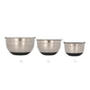 Bowls mezcladores de acero inoxidable con silicón color negro + 3 ralladores 9 pzas.