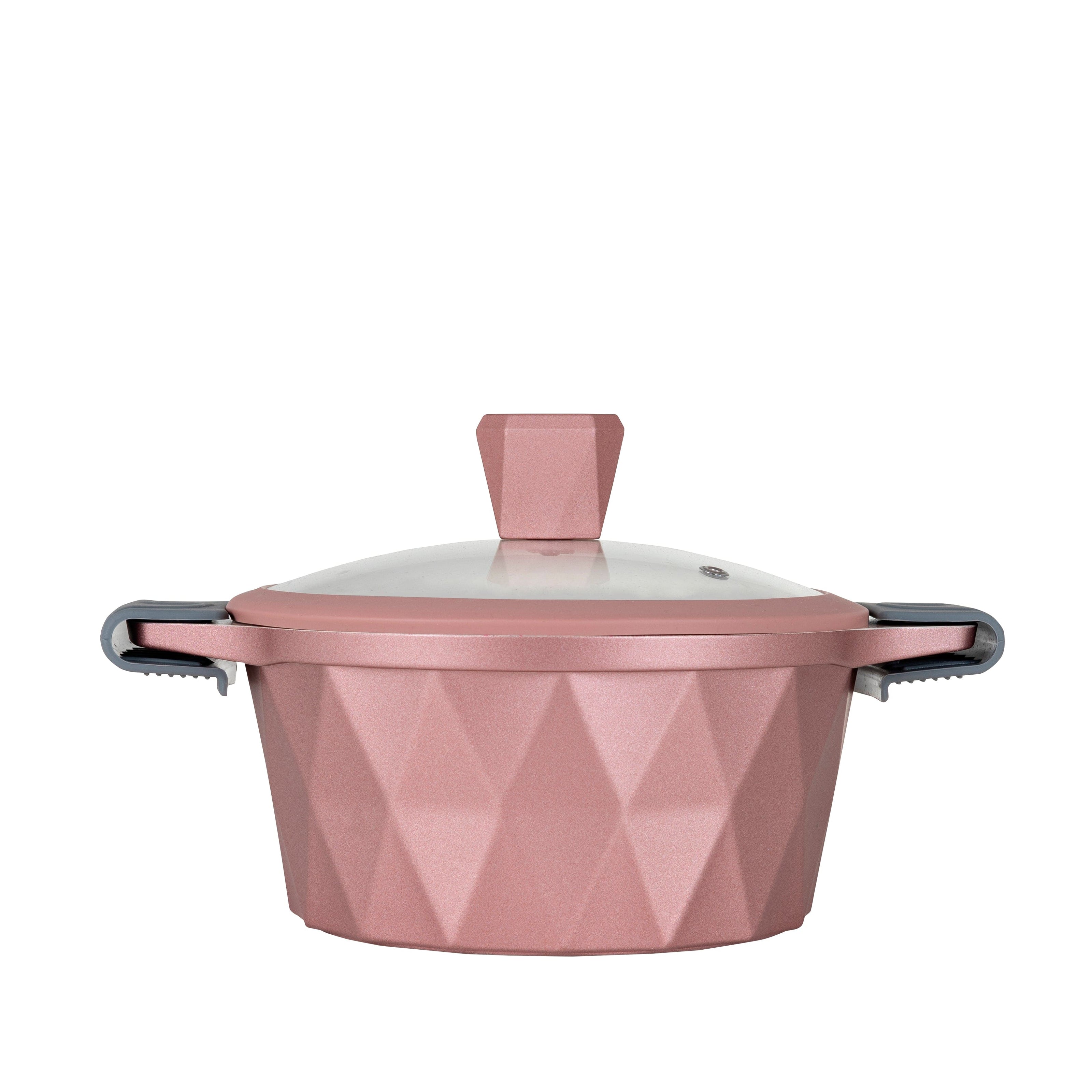 Cacerola Serenity Rosa oro con mármol antiadherente, 20 cm
