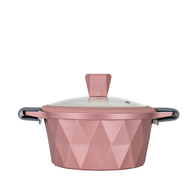 Cacerola Serenity Rosa oro con mármol antiadherente, 20 cm