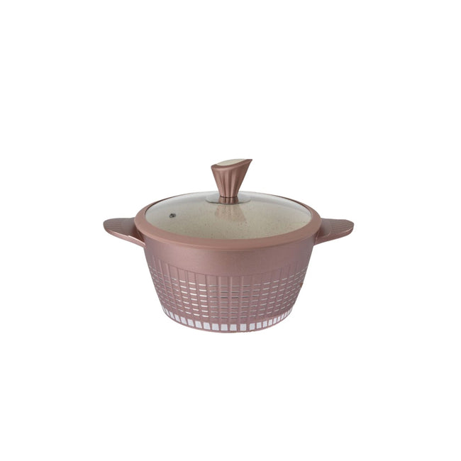 Cacerola modelo Luxury Rosa Oro con Recubrimiento de mármol antiadherente, 20 cm