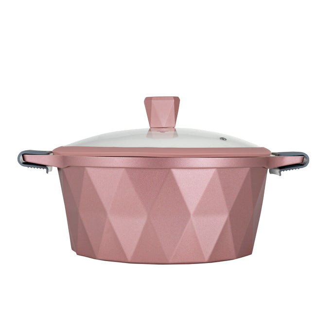 Cacerola Serenity Rosa oro con mármol antiadherente, 28 cm