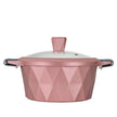 Cacerola Serenity Rosa oro con mármol antiadherente, 24 cm