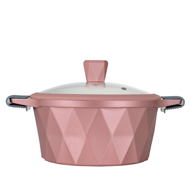 Cacerola Serenity Rosa oro con mármol antiadherente, 24 cm