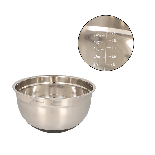 Bowls mezcladores de acero inoxidable con silicón color negro + 3 ralladores 9 pzas.