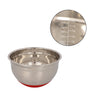 Bowls mezcladores de acero inoxidable con silicón color rojo + 3 ralladores 9 piezas
