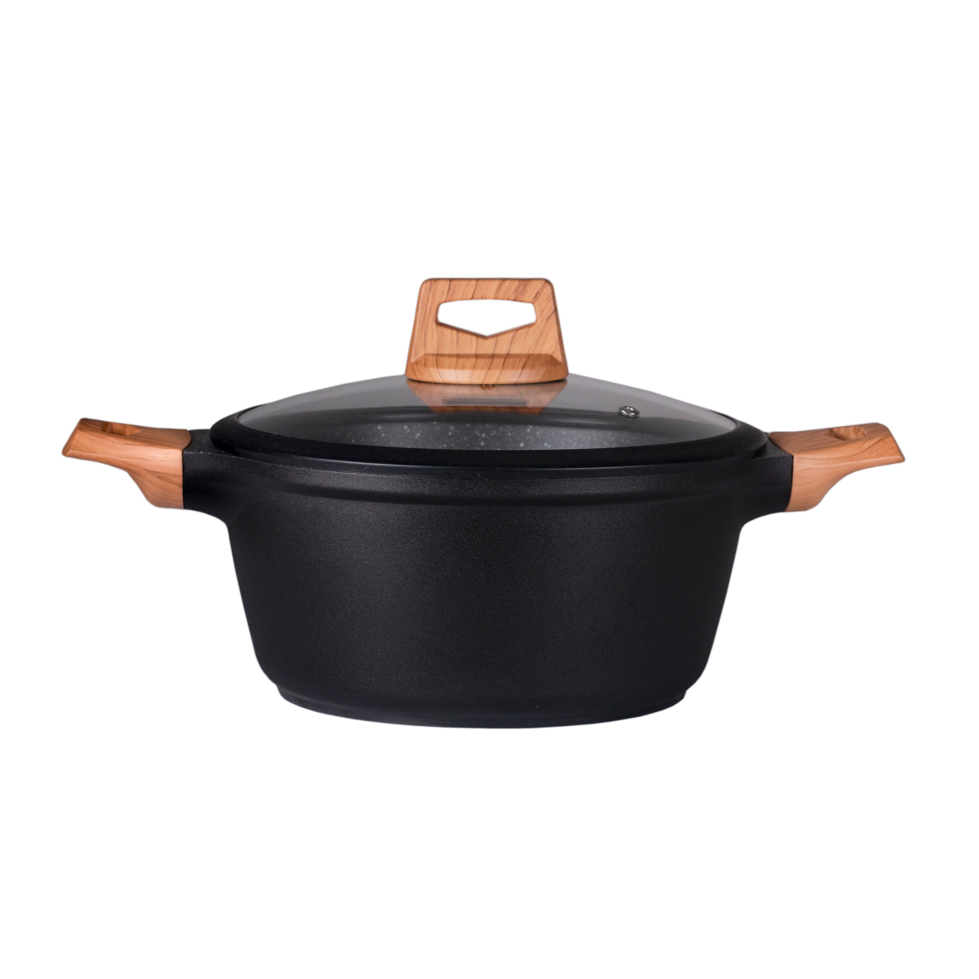 Cacerola Wood con mármol antiadherente, 24 cm