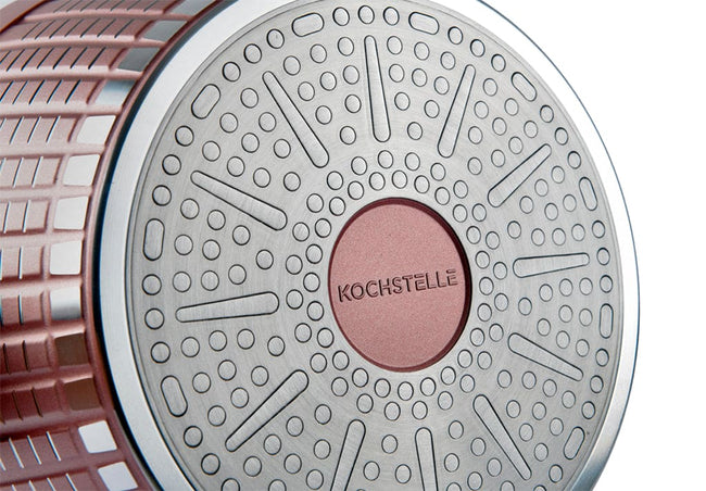Cacerola modelo Luxury Rosa Oro con Recubrimiento de mármol antiadherente, 24 cm