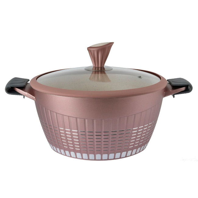 Cacerola modelo Luxury Rosa Oro con Recubrimiento de mármol antiadherente, 24 cm
