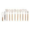 COMBO BLUE★ Batería de cocina Serenity Azul de Mármol 13 pzas. + Utensilios blancos de cocina de silicón con soporte 12 pzas.