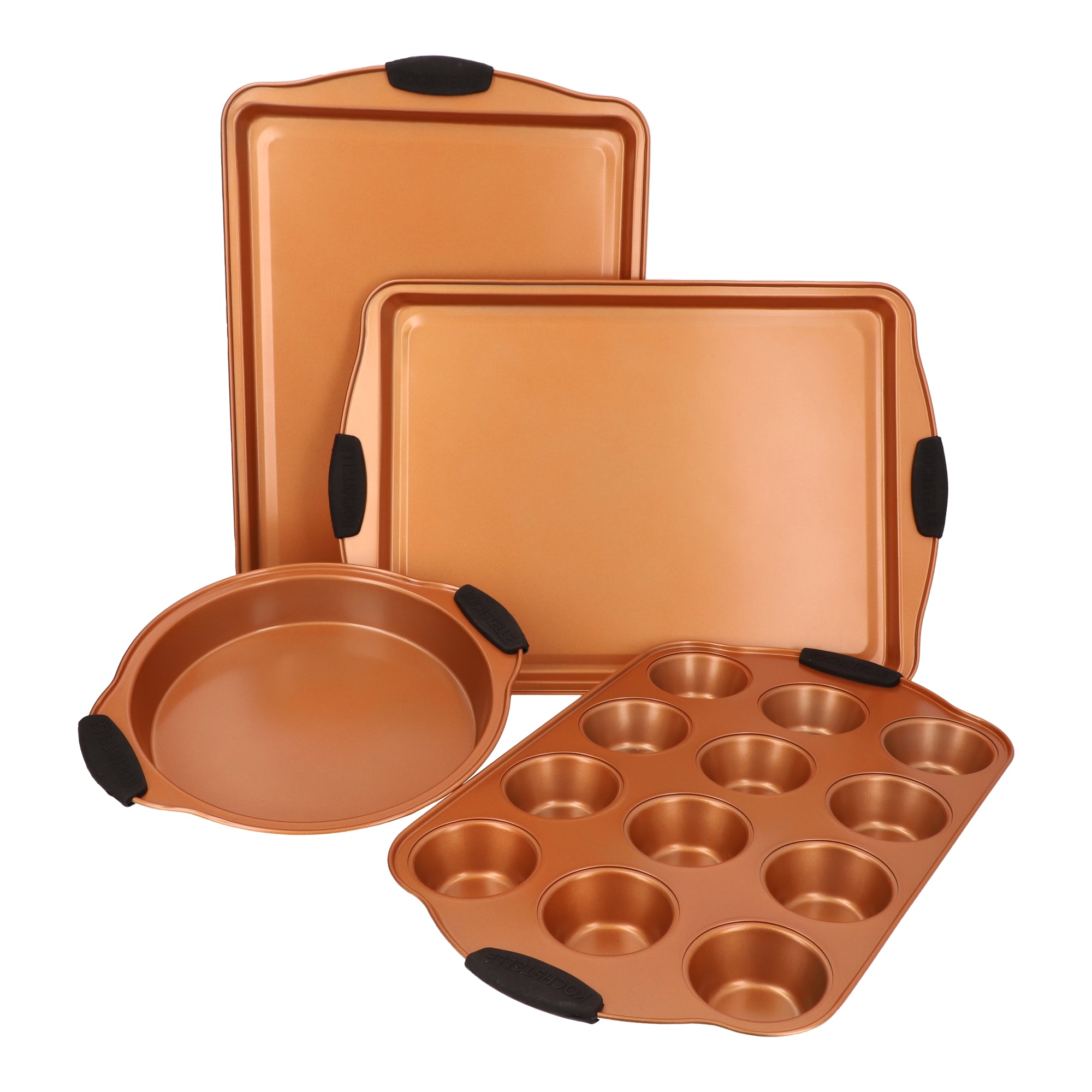 Bandejas para hornear Antiadherente color Bronce 4 pzas.