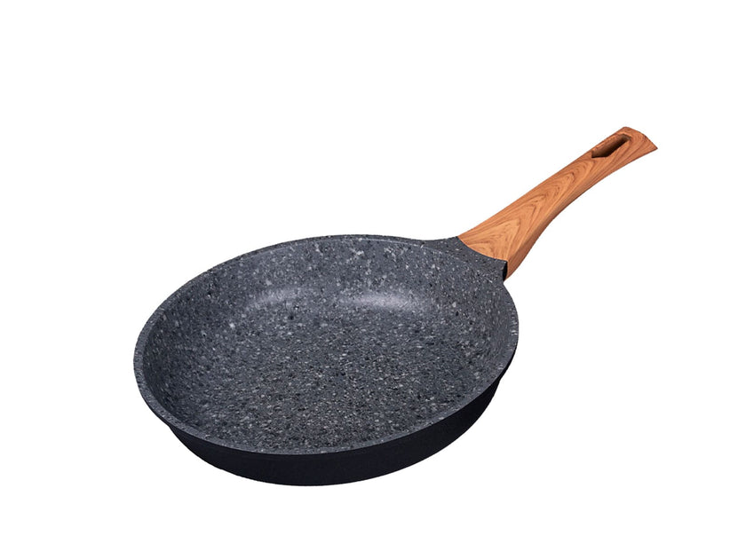 COMBO GREY★ Batería de cocina Wood con mármol antiadherente + juego de 3 palas 10 pzas.  + Utensilios de cocina de silicón con soporte, color Blanco 12 pzas. +  Pad Soporte de utensilios de cocina color Gris